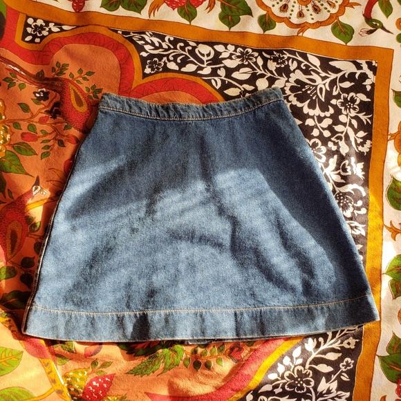 American Apparel Button Front A-line Mini Skirt XS - Picture 3 of 5